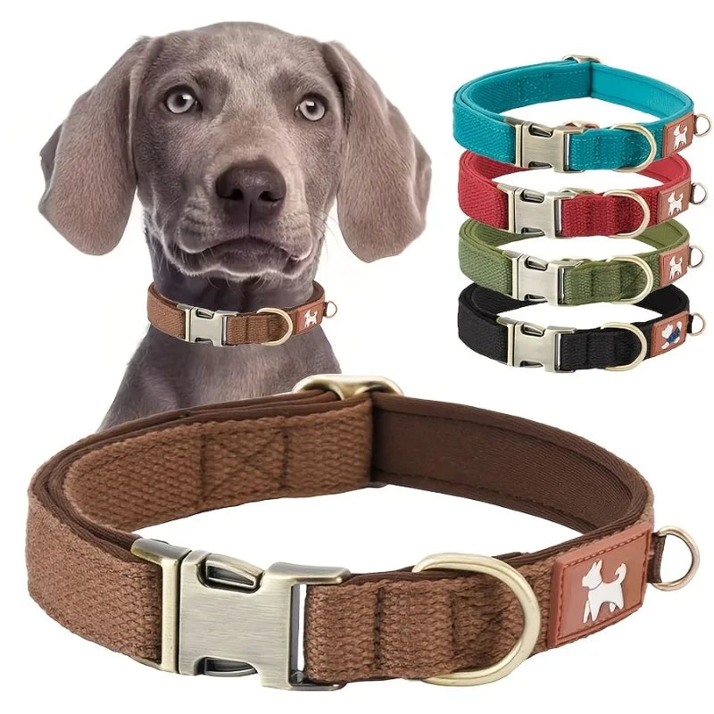 Vintage Durable Nylon Webbing Lined Dog Collar Suitable Large Medium Zpaxo
