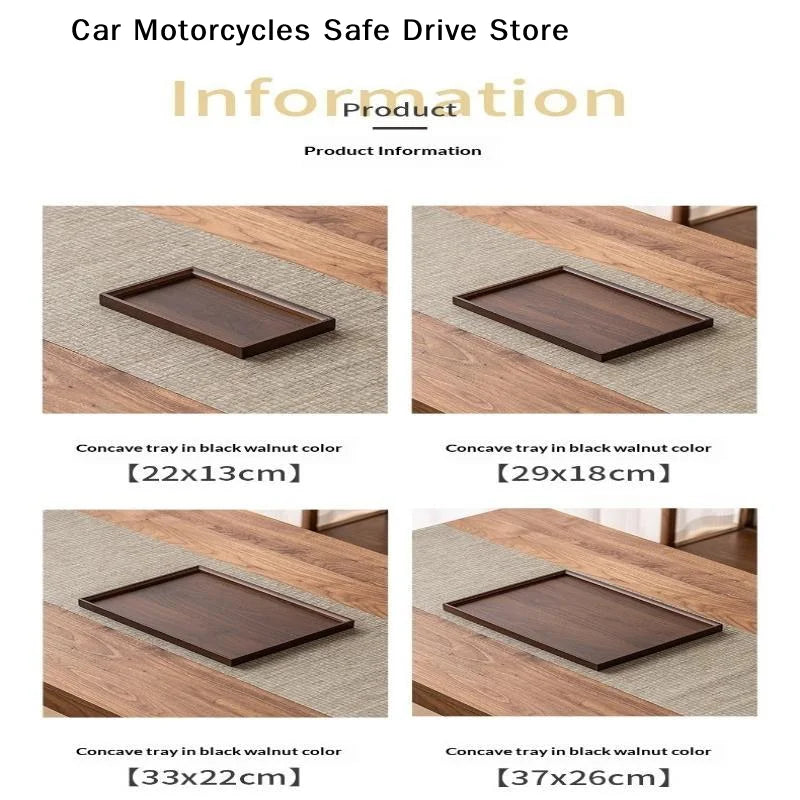 MRectangular Bamboo Wooden Decorate Tray Walnut Serving Display Plate