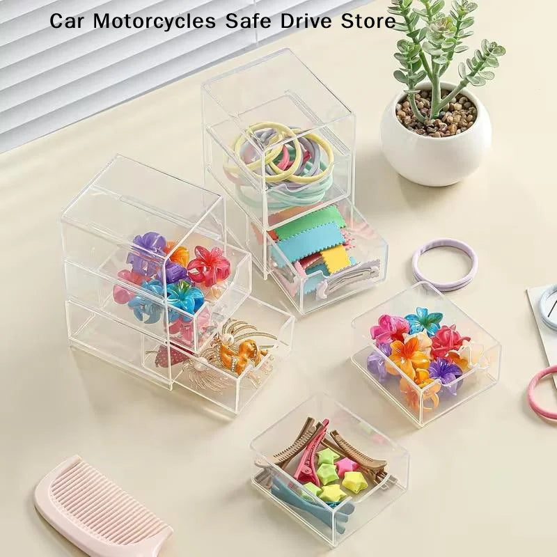 M3-Tier Clear Acrylic Drawers Storage Box Desktop Small Item Perfect