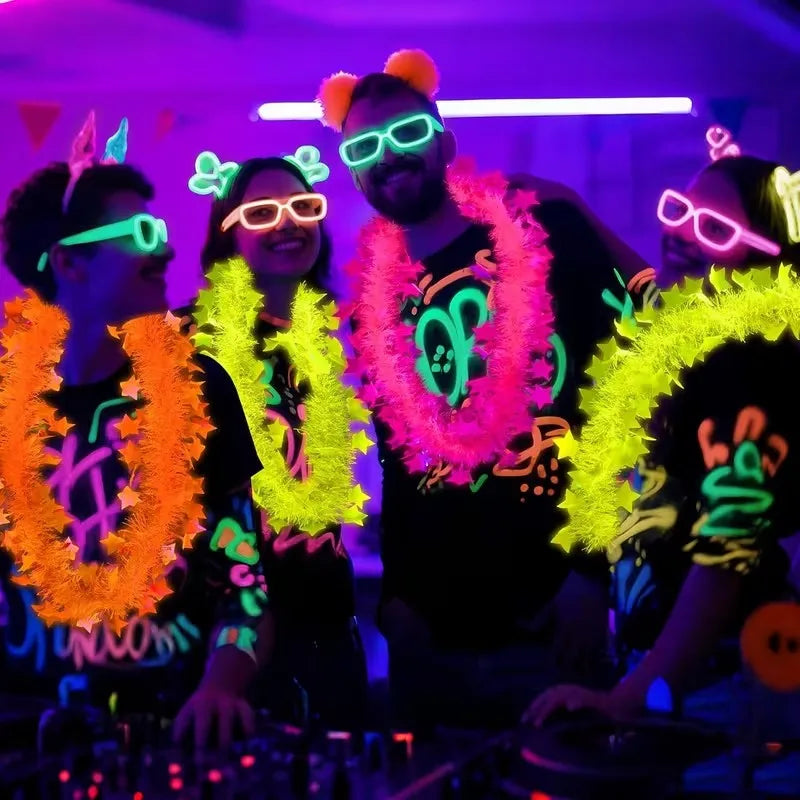 Glow Dark Party Necklace Neon Five-star Fluorescent Blacklight Favors