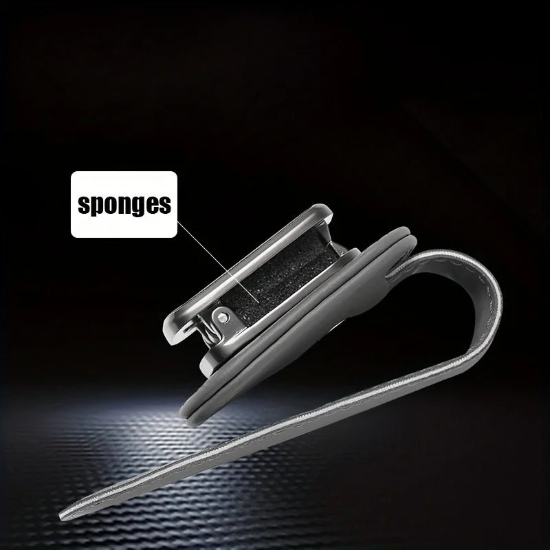 PU Leather Car Visor Clip Universal Glasses Holder Easy Install