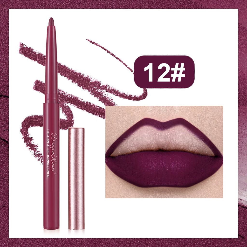 Matte Lip Liner, Three-Dimensional, Delicate and Smooth, a Must-Have for Beginners, Non-Stick, Outlines the Lip Shape, Waterproof, Easy to Apply, Versatile for Daily Use Zpaxo 12Dr7004