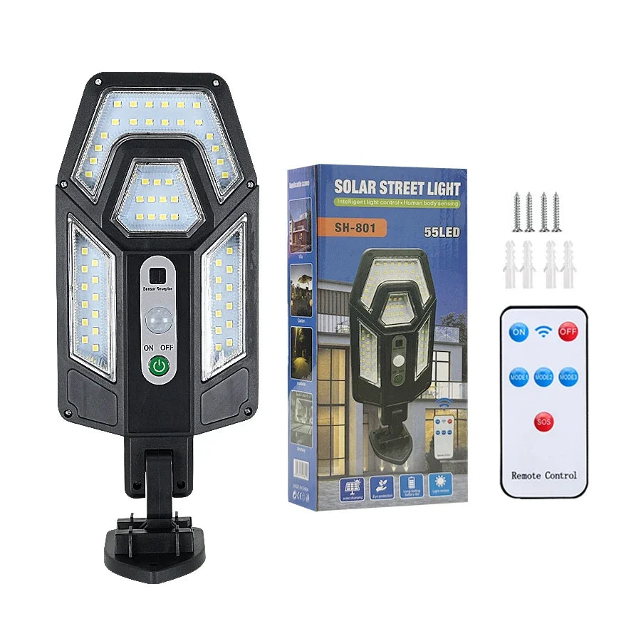 8000LM Solar Outdoor Wall Light – 55 LED Motion Sensor Lamp Solar Outdoor Light Zpaxo 55 SMD