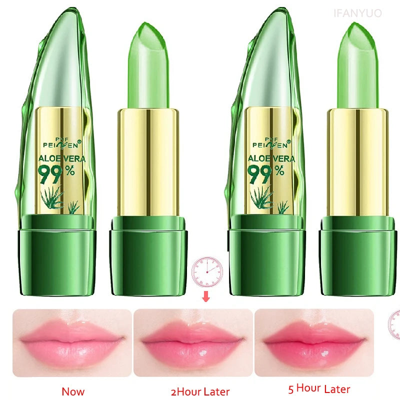 Aloe Vera Lipstick Batom Natural Temperature Change Jelly Lip Stick