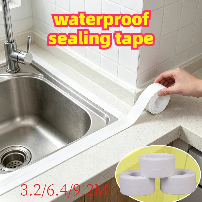 Self-Adhesive Bathroom Tape Waterproof Sealing Kitchen Joint Cover Tape PVC Sealing Tape for Shower Sink Pool Repair Accessories Zpaxo