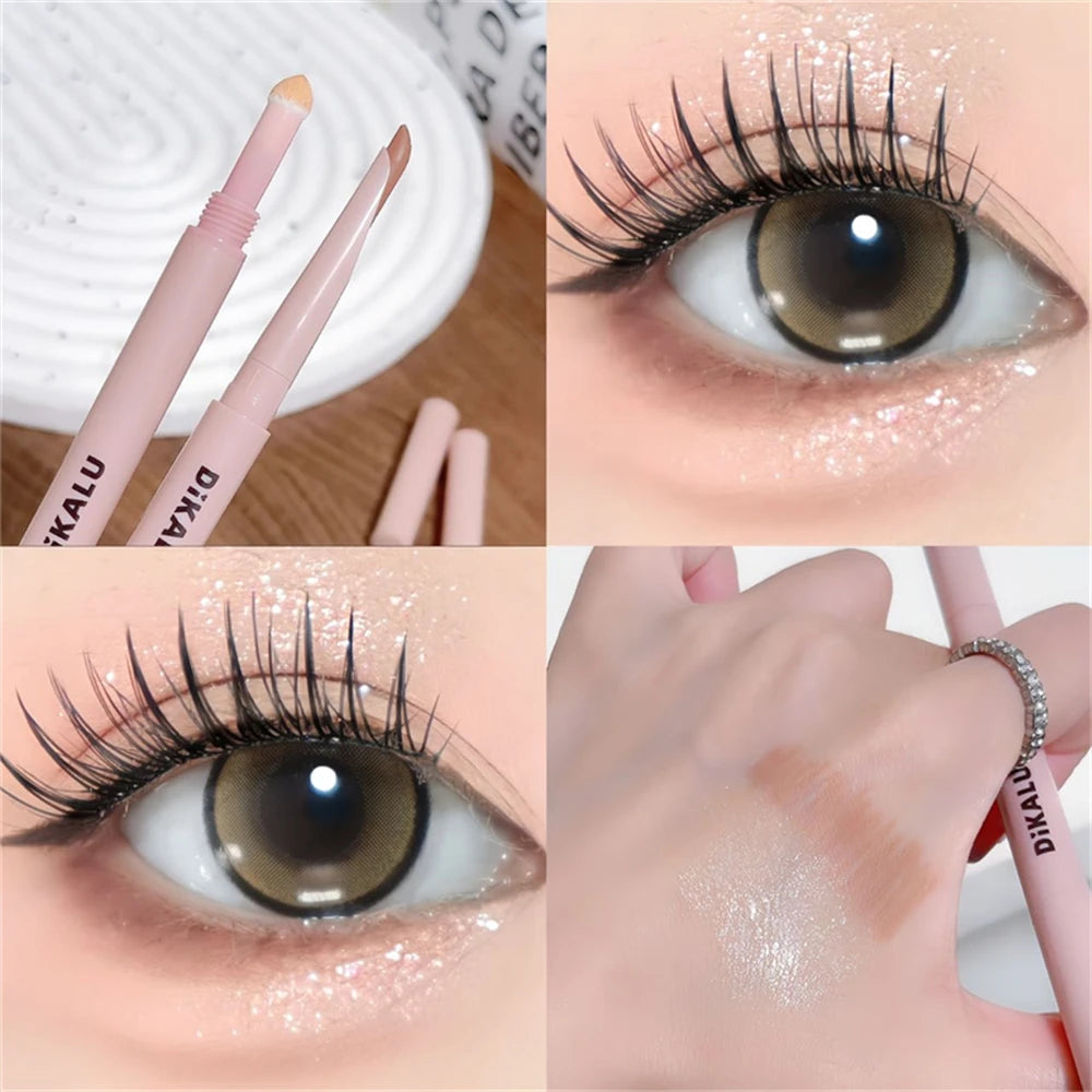 2-in-1 Lying Silkworms Eye Pencil Smudge-Proof Pink Shadow & Shimmer Highlighter Brighten Aegyo Sal Stick Korean Cosmetics Zpaxo 04