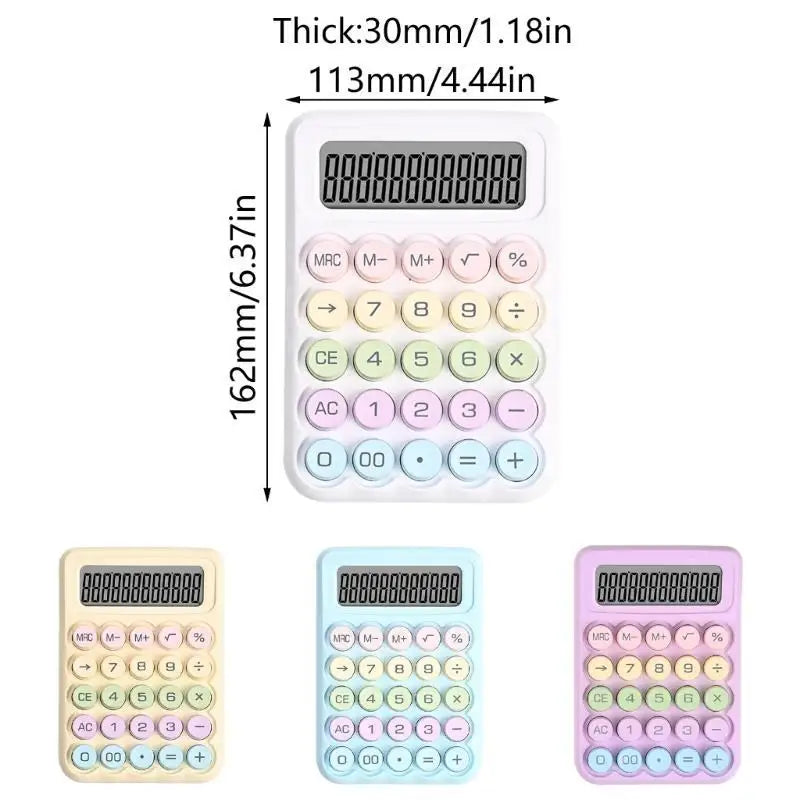652F Mechanical Keypad Calculator Clear LCD Display Student Stationery Zpaxo
