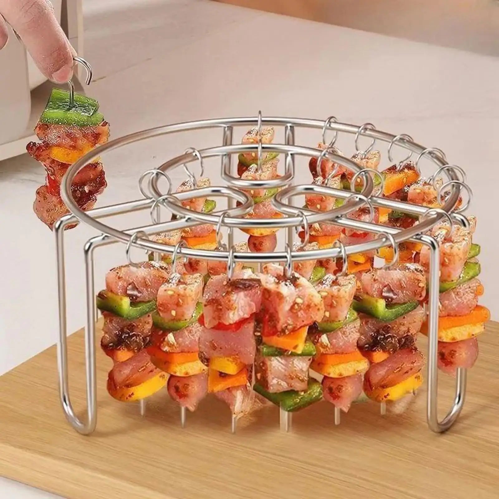Air Fryer Rack Skewer Stand Non-stick Reusable Vertical