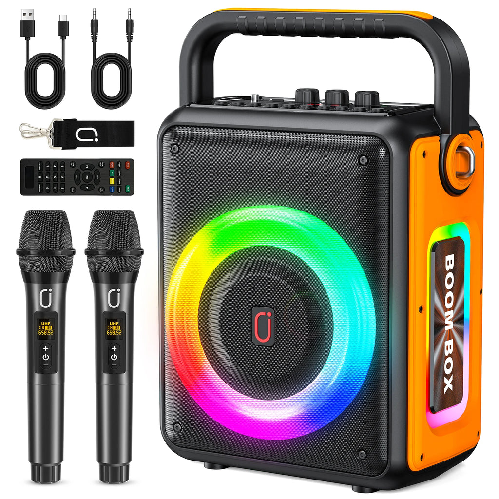 Fanfun S65 Portable Bluetooth Karaoke Speaker 2 Wireless Microphone
