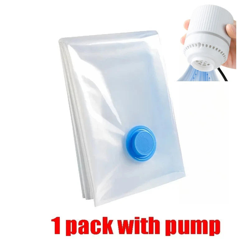7Sizes Reusable Vacuum Bags or Electric/Hand Pump Vacuum Compression Sealer Bag Mini Vacuum Sealer Machine for Clothes Organizer Zpaxo 30x50 with pump