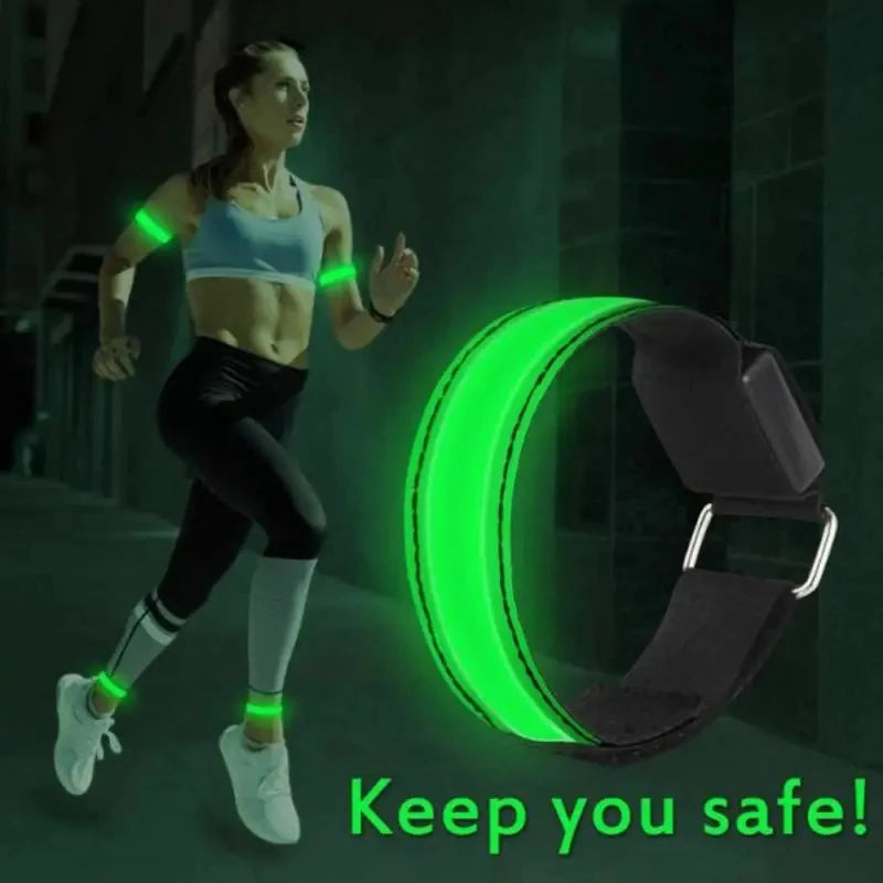 Night Running Armband LED Light Outdoor Sports USB Rechargeable Safety Belt Arm Leg Warning Wristband Cycling Bike Bicycle Light Zpaxo