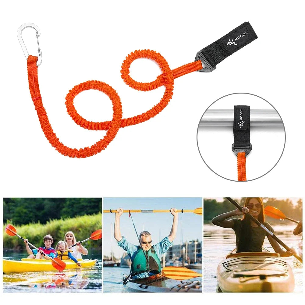 5- Elastic Kayak Canoe Paddle Leash Safety Boat Fishing Rod Pole Zpaxo