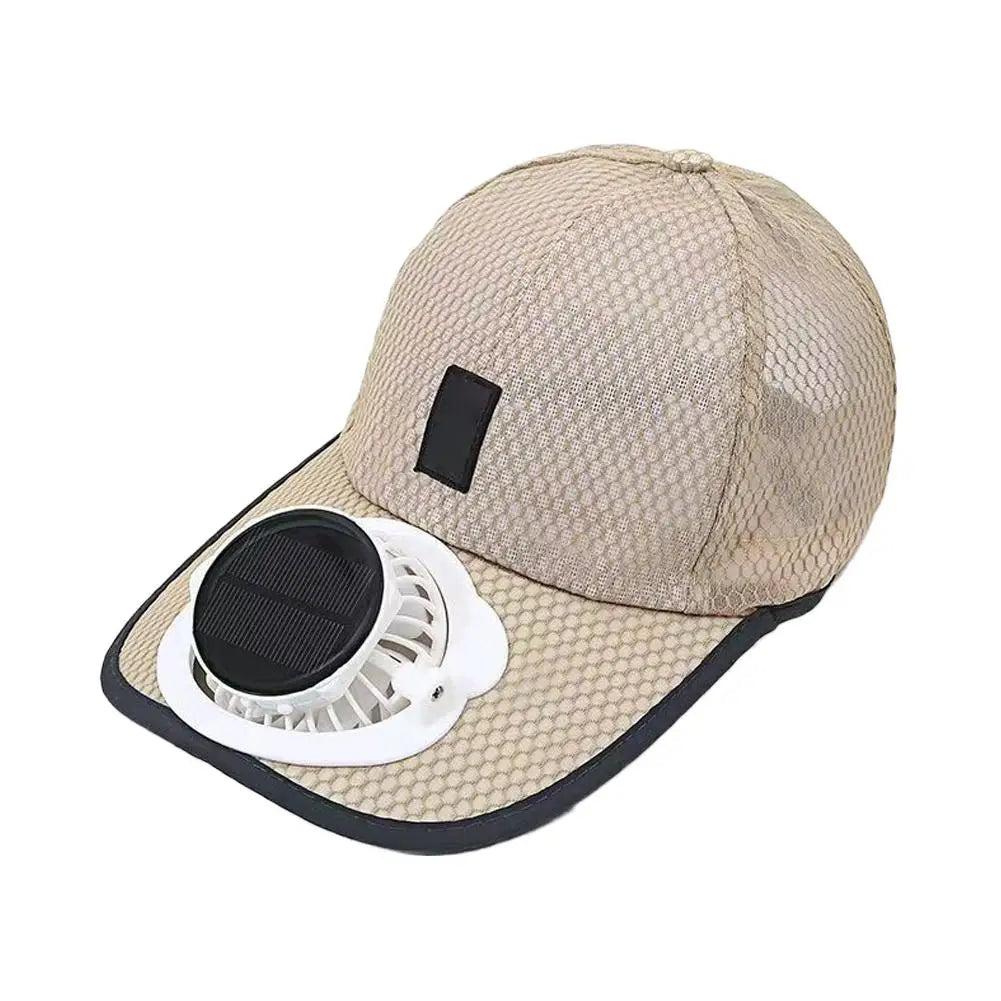 2026 Solar USB Dual Power Fan Baseball Cap Breathable Mesh Sun Protection Cooling Hat for Summer Outdoor Sports Zpaxo B