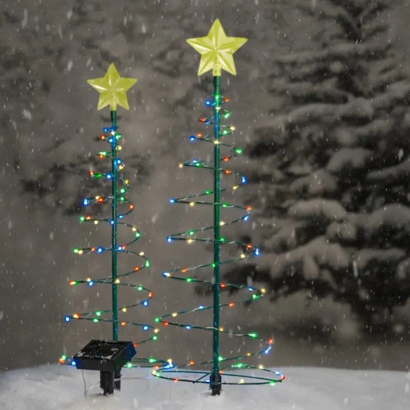 Christmas Tree Light Solar Outdoor Garden Warm LED Ground Lamp String Zpaxo