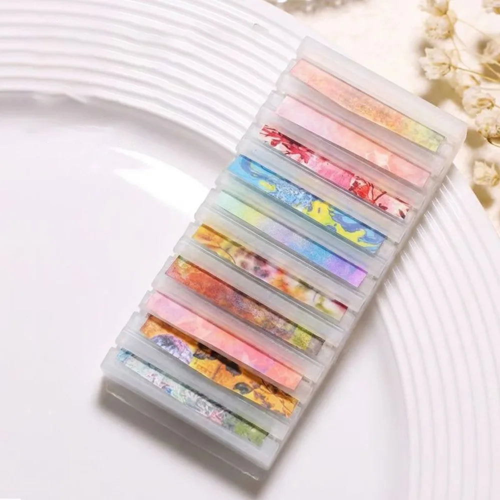 10-Slot Nail Transfer Paper Holder 3D Printed Organizer Box Foil Zpaxo