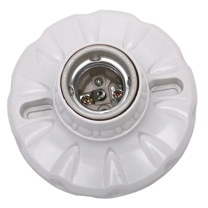 E27 Ceramics LED Light Bulb Holder Round Socket Base Hanging Lamp 6A