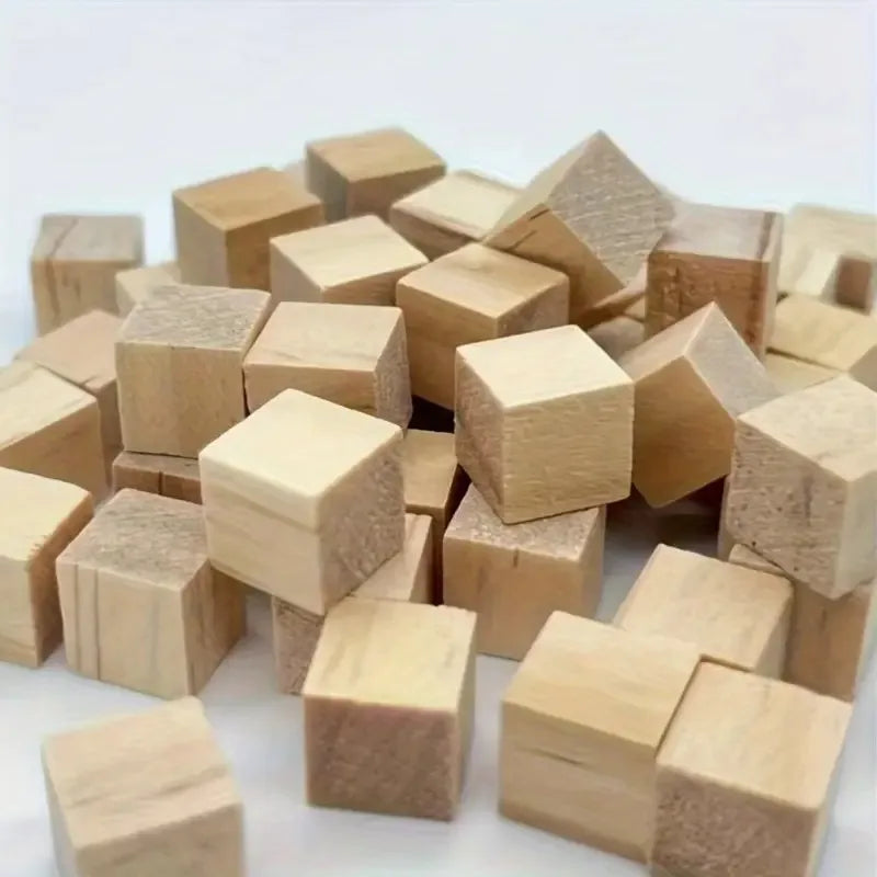 400-Pack 1x1cm Natural Pine Wooden Cubes – Unfinished DIY Blocks Wooden Craft Blocks Zpaxo