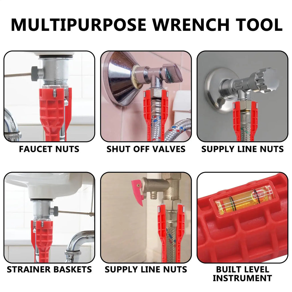 Sink Wrench Faucet Tool Pipe Repair Spanner Tool Water Pipe Puller Wrench Multifunction Hex Spanner for Bathroom Kitchen Garden Zpaxo