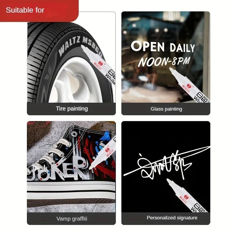 Metal White Marker Pen Alcohol Oily Waterproof Tire Graffiti Pens