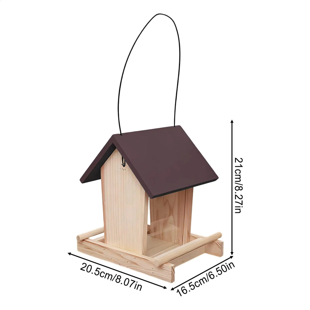 Bird Feeder Houses Outside Supports Bowl Perch Rope House Balcony