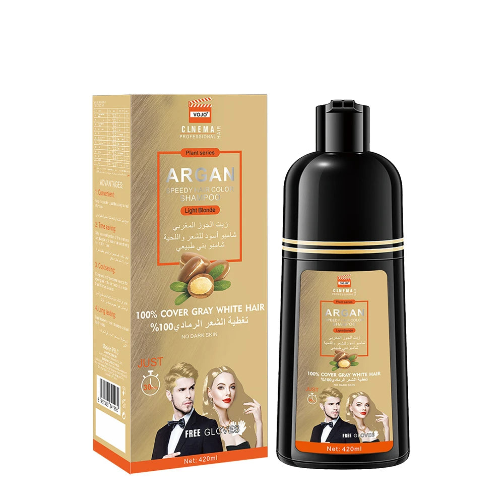420ml Hair Dye,3-in-1 Hair Dye Shampoo Rapid Hair,Cleansing & Moisturising,Smoothing Black Hair Coloring Shampoo,Hair Care Zpaxo Light gold