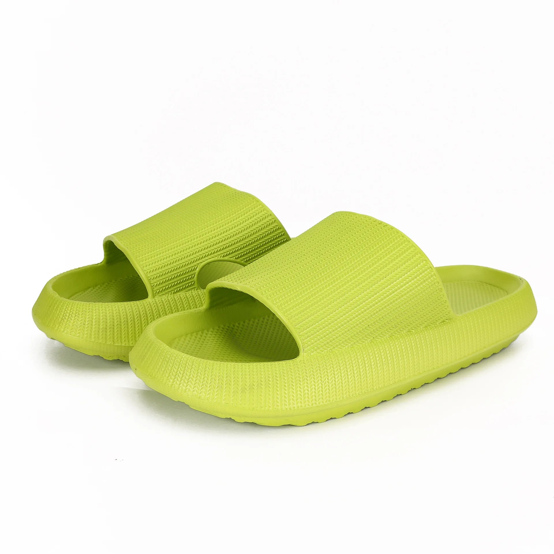 Women Thick Sole Home Slippers Heel Ladies Platform Flat Shoes Zpaxo light green 36-37