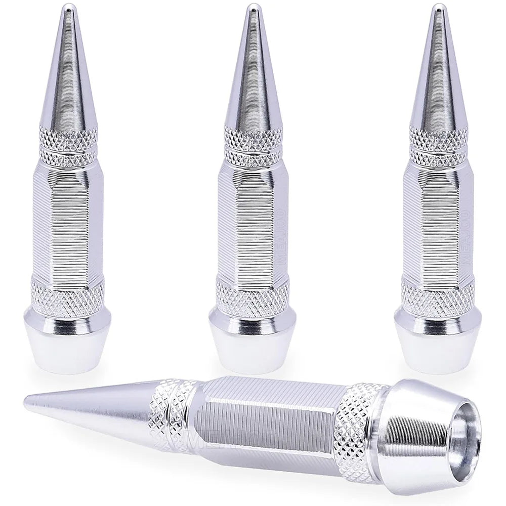 4-Pack 60mm Aluminum Tire Valve Stem Caps – Car, Truck & Moto