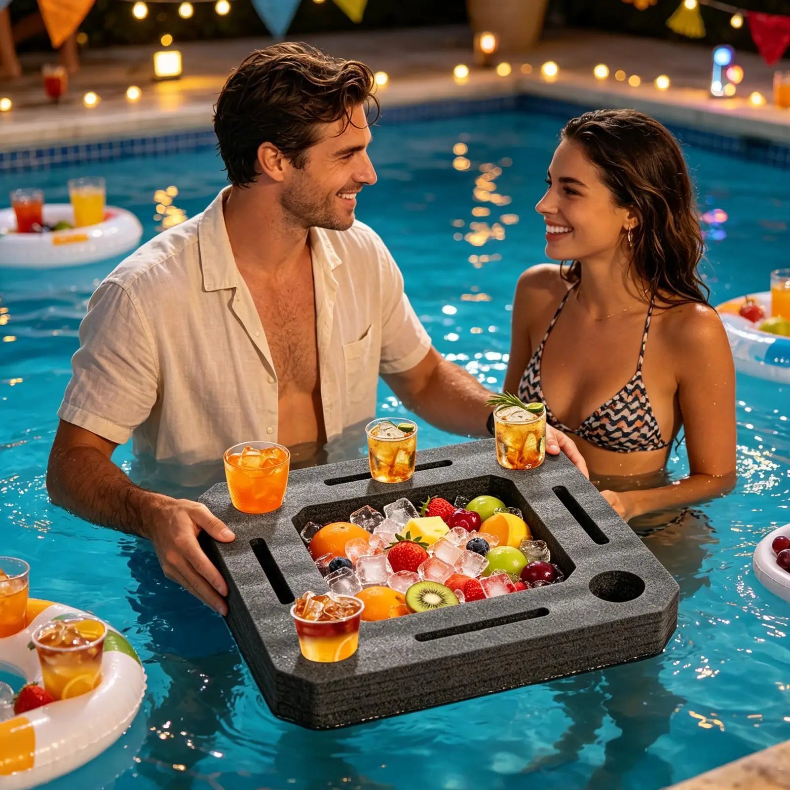 Creative Multi-function Floating Drink Rack Multi-hole Stable