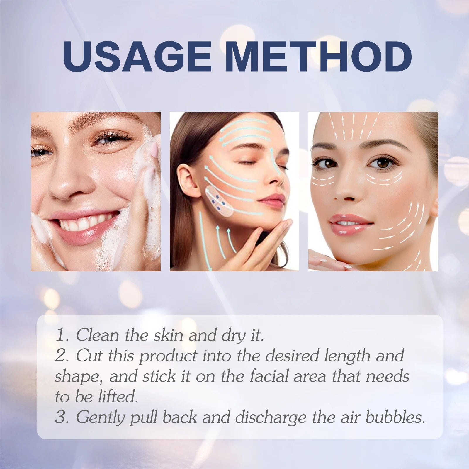 60 Pcs Face Lifting Strips V Shape Lift for Jawline Instant Face Tightening Patches to Reduce Double Chin Anti Sagging Collagen Zpaxo