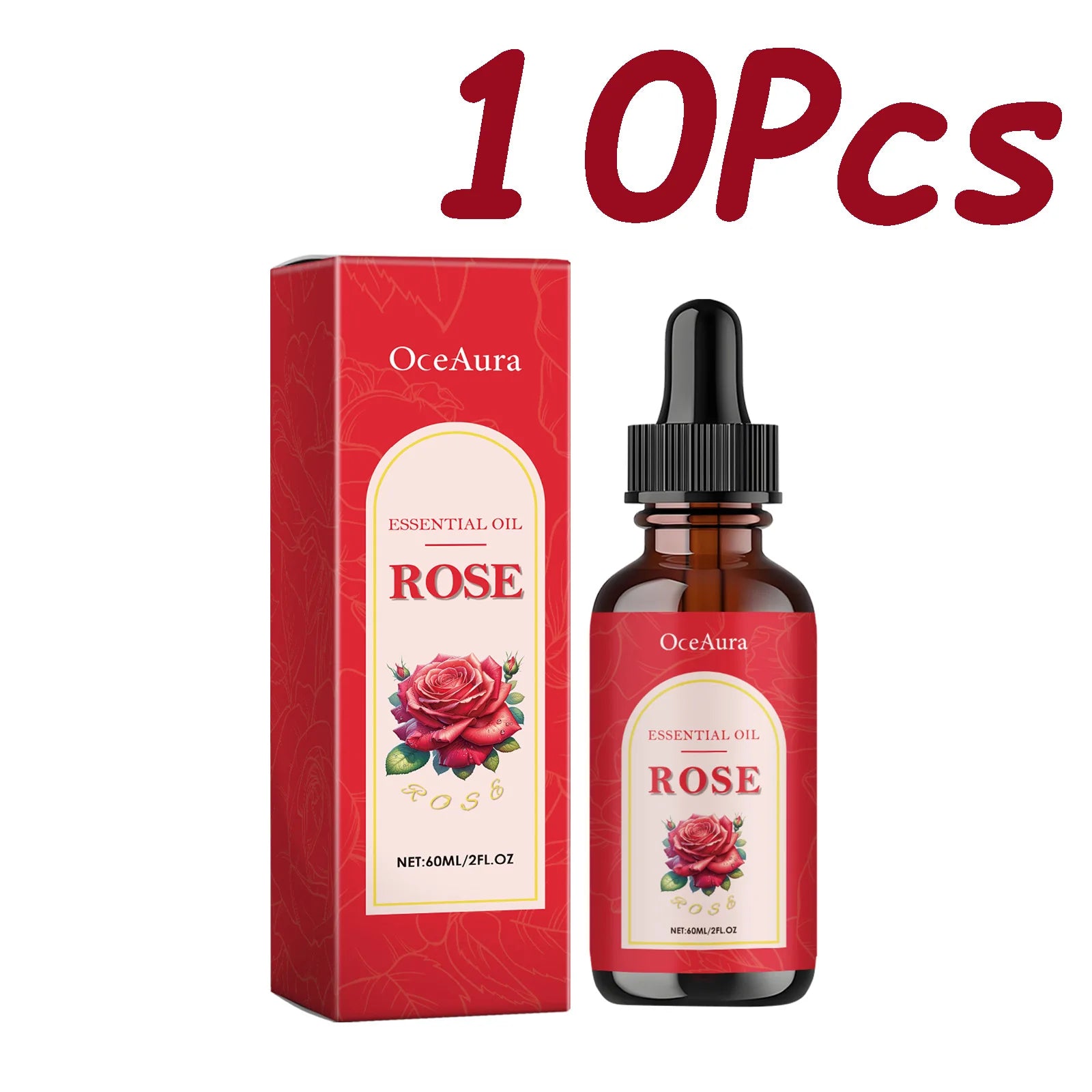 OceAura Rose Essential Oil – Moisturizing Face & Body Oil 60ml Face & Body Oil Zpaxo 10Pcs 60ml Boxed