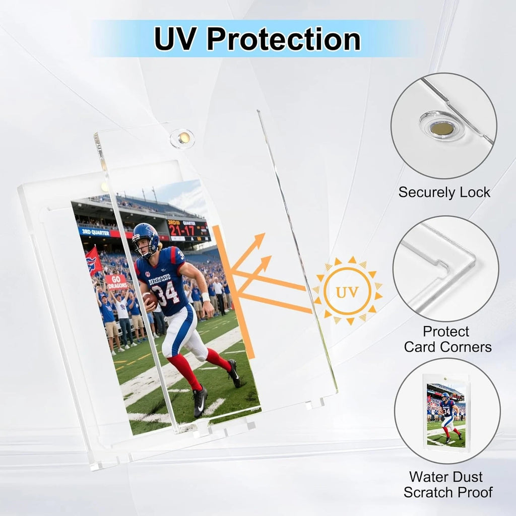 35pt Magnetic Card Holders with Stand & UV Protection – 5/10/15 PCS