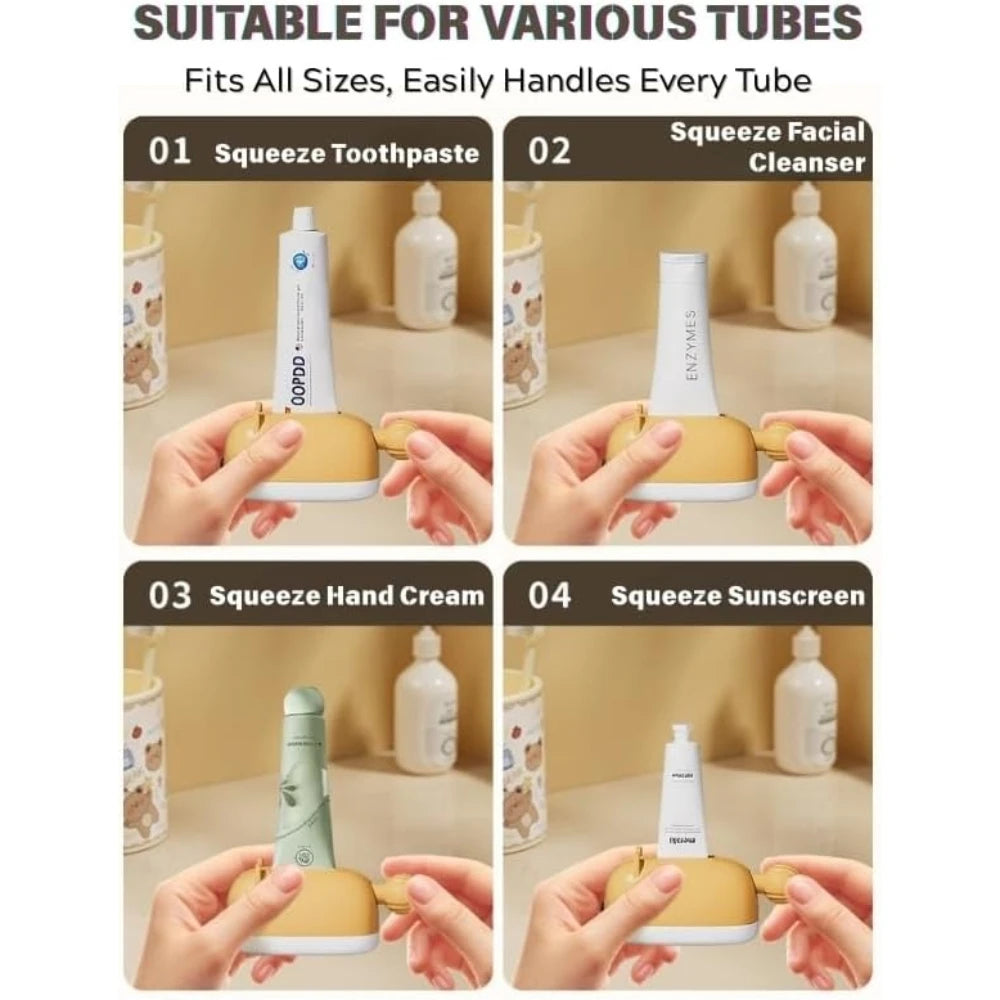 Hamster Toothpaste Squeezer Set – Dispenser, Holder & 4 Covers