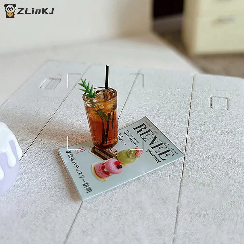 ▶1Pc Miniature Cafe Toy Decoration Model Mini Drink Iced American Latte Play House For Dollhouse Accessories Zpaxo