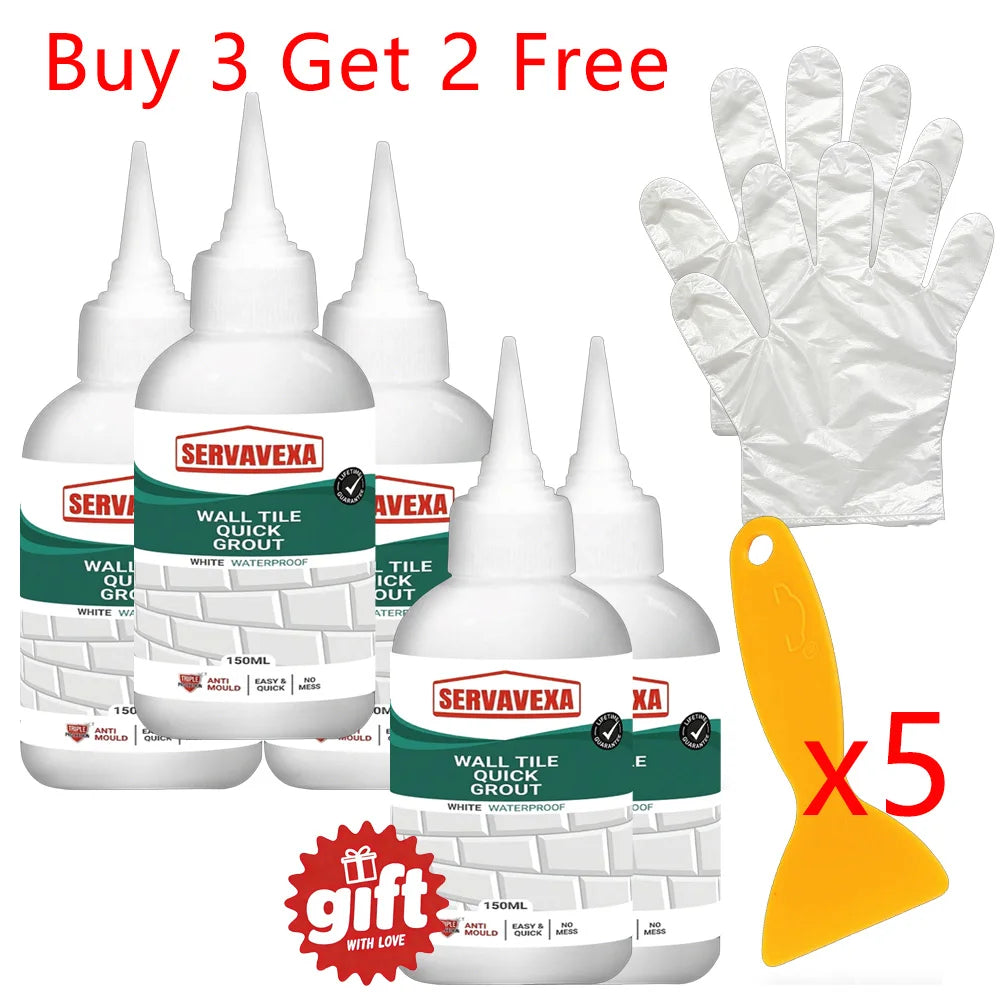 Professional 150ml Tile Grout Repair Kit Waterproof Pre-mixed Sealer for Kitchen Bathroom Wall Floor Gap Filler Agent with Tool Zpaxo 5 sets
