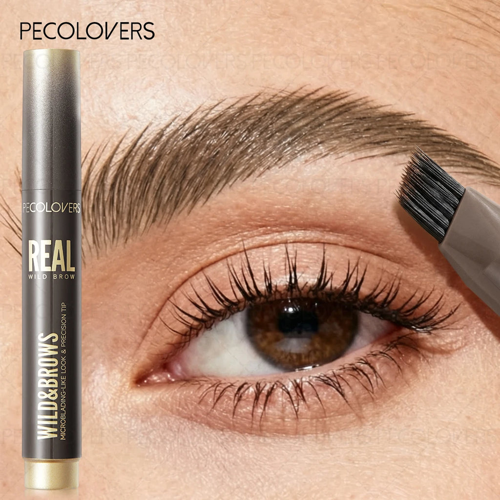 2PCS/SET 3D Wild Waterproof & Sweatproof Eyebrow Pencil &eyebrow Razor ,Mult Split Tip Eyebrows Pen Eyebrow,Portable for Travel Zpaxo