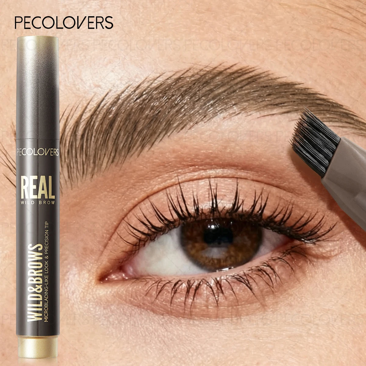 2PCS/SET 3D Wild Waterproof & Sweatproof Eyebrow Pencil &eyebrow Razor ,Mult Split Tip Eyebrows Pen Eyebrow,Portable for Travel Zpaxo