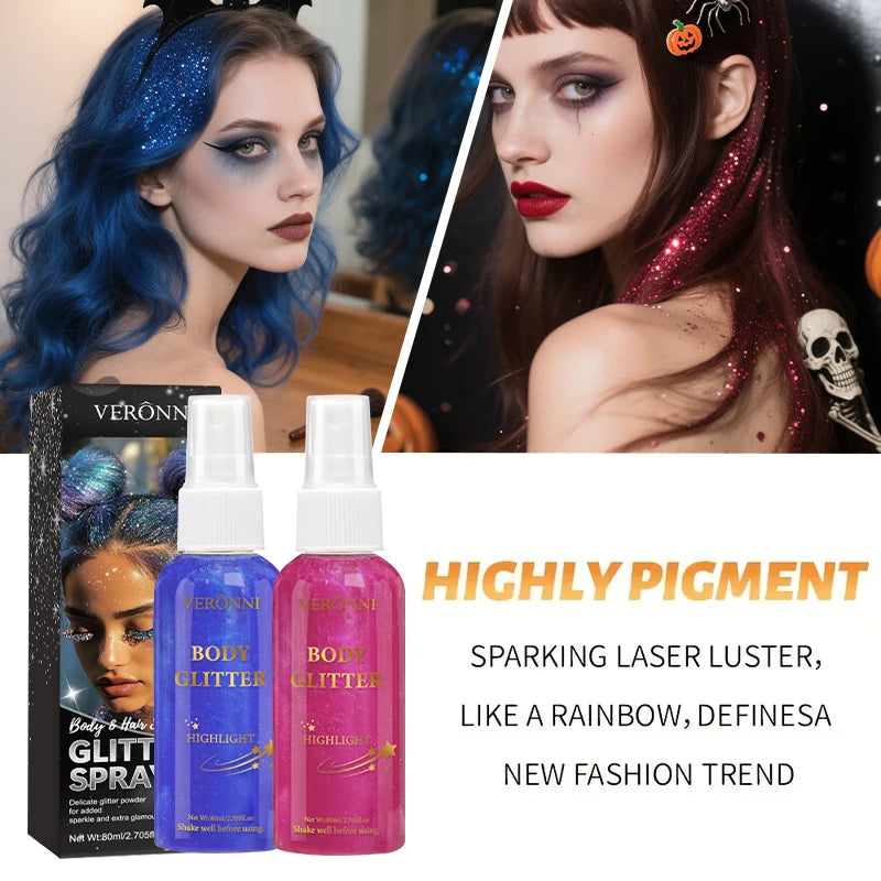 Sparkle Glitter Spray Long Lasting Full Body Glow Highlighter Zpaxo