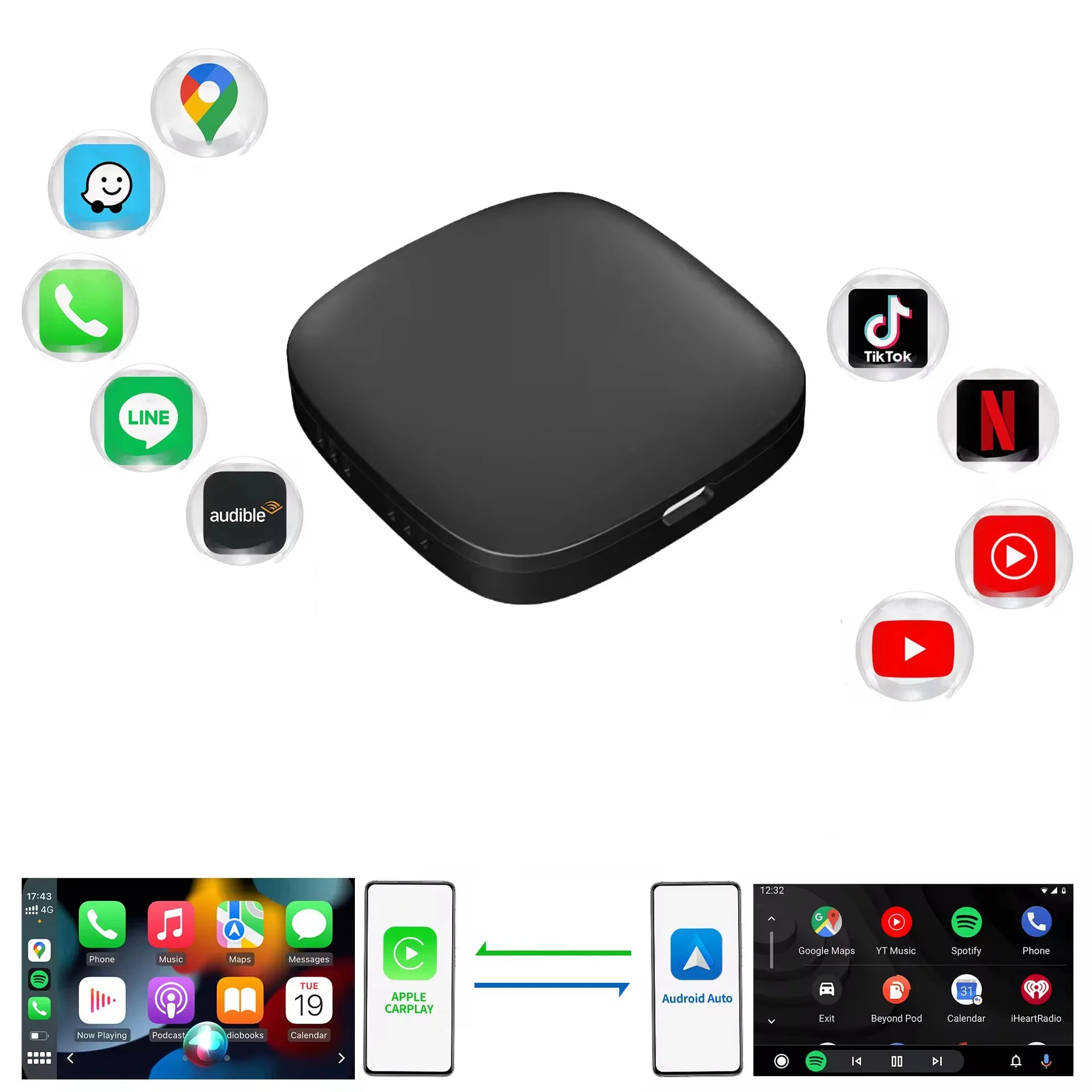 Android10 Carplay Box Ai Wired Wireless Car Adaptation Intelligent