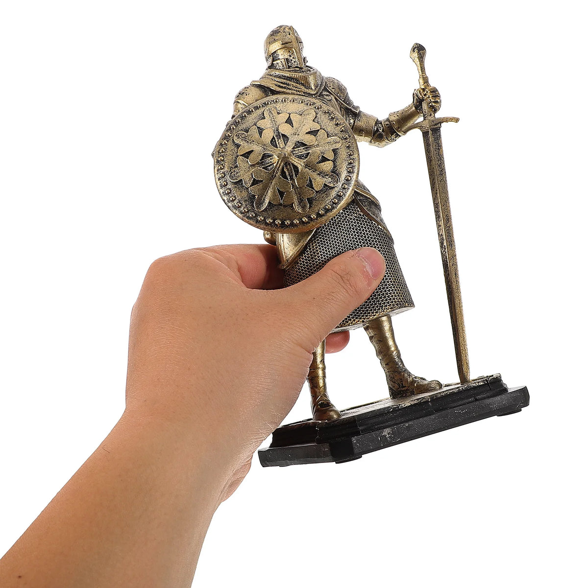 Retro Knight Figurine Statue Home Decor Resin Medieval Soldier Zpaxo