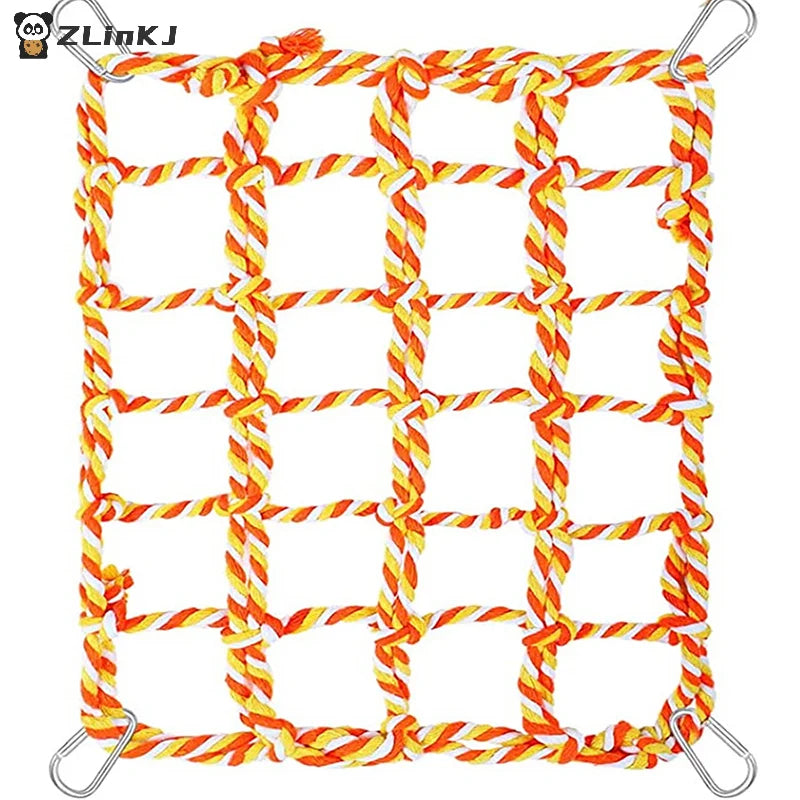▶1Pcs Fun Hanging Play Sleep Gear Trending Pet Hammock Net Sturdy Braided Bed For Small Pets Parrots Guinea Pigs Zpaxo