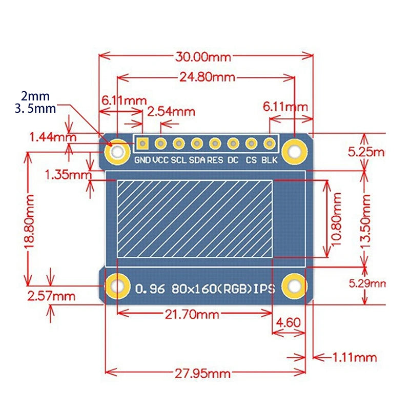 IPS Display OLED Module 80 160 65K Colorful RGB TFT LCD Board ST7735