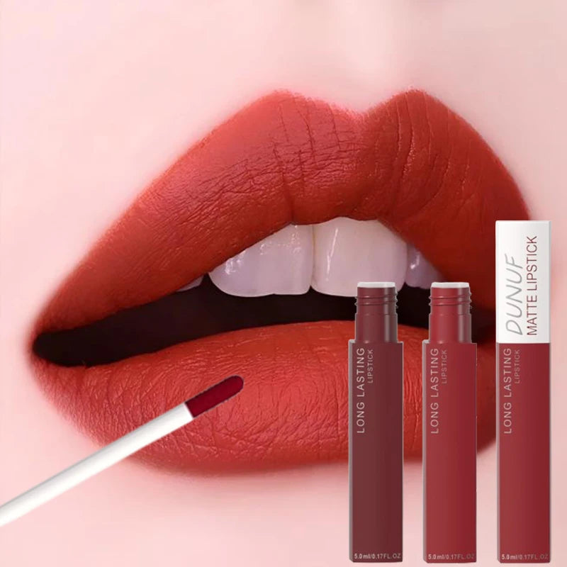 2pcs Matte Lip Gloss Long Lasting Waterproof Non Transfer Cup Proof Formula Creates Smooth Velvet Finish Perfect For Daily Offic Zpaxo 07 08