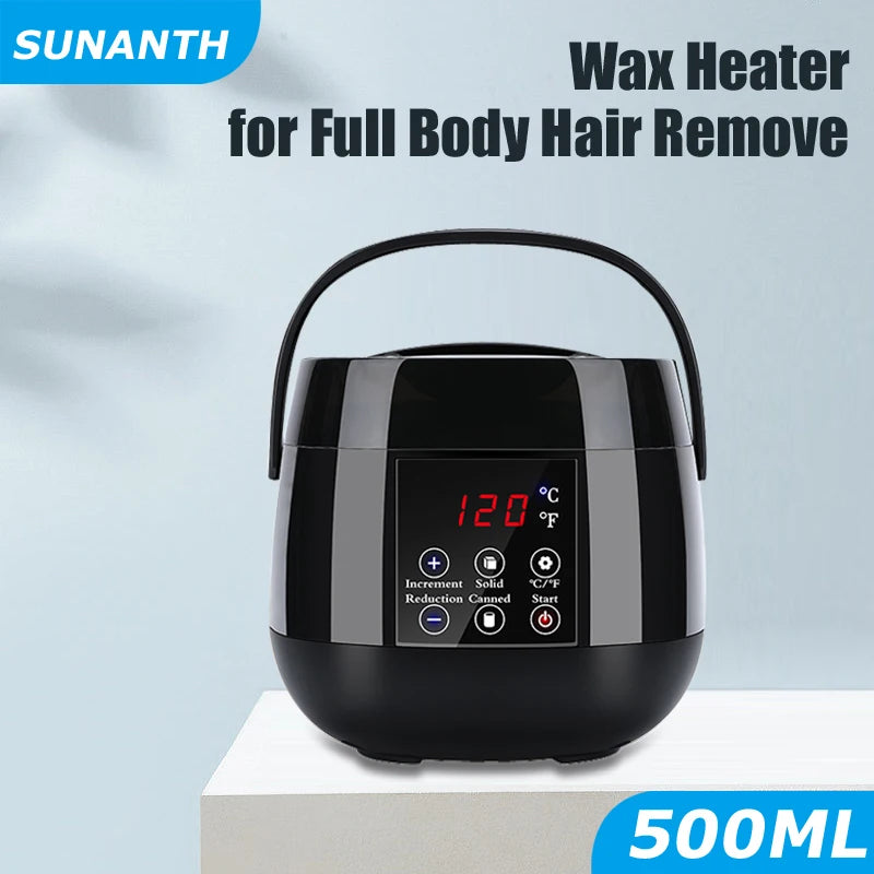 500ML Wax Heater For Hair Removal Wax Melting Warmer Pot with LCD Temperature Display Hard Wax Melter Professional Tool Zpaxo