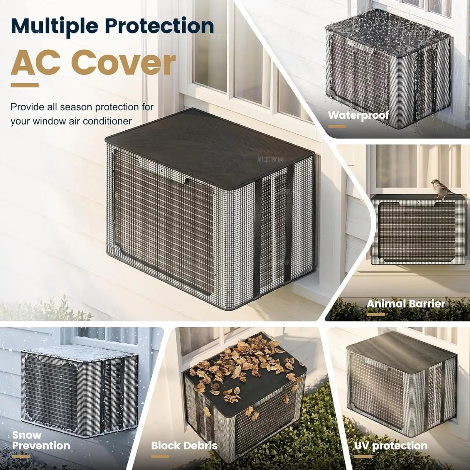 Air Conditioner Covers Outside Mesh Protector Water-absorbing Pad