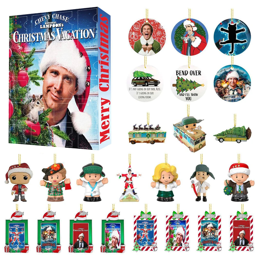 Christmas Classic Movie Advent Calendar Decoration 2024 Xmas Festival Theme Calendar Home DecorVacation Countdown Calendar Zpaxo D 270x185x35mm