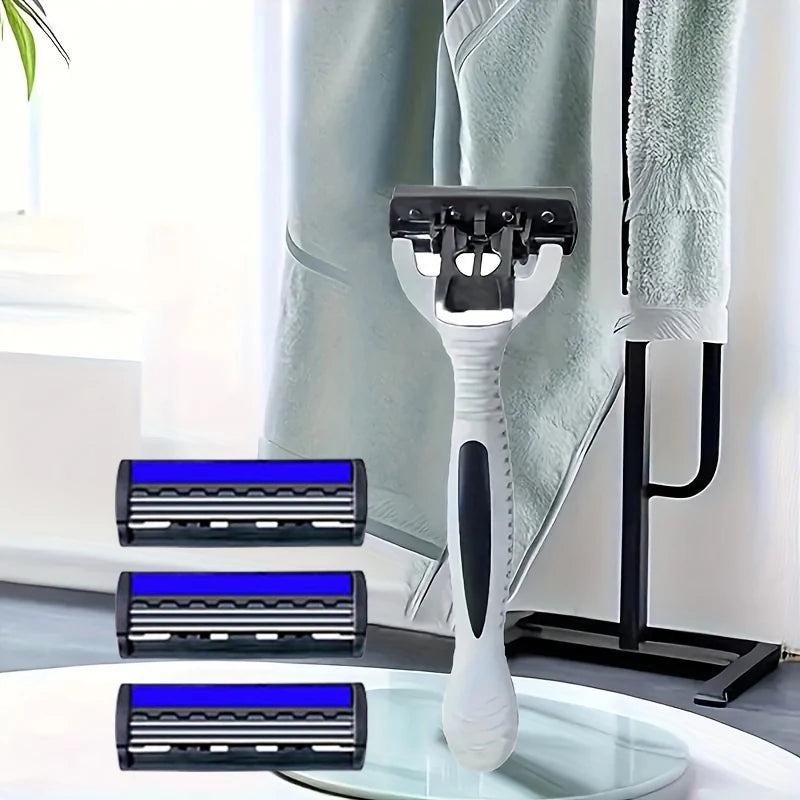 NEW Shaver Men Razor Shaving 3 Layer Stainless Blade Shaver Reusable Safety Razor Hair Removal Shaver Imported Blade Multi Tool Zpaxo