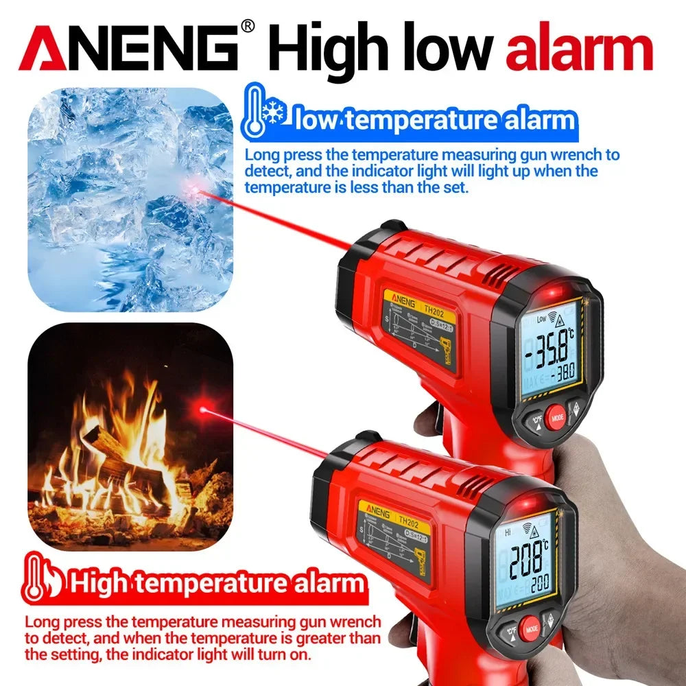 Infrared Meter LCD Display Pyrometer Point Gun Tester Non-contact 50
