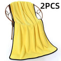 2PCS Quick Drying Dog And Cat Towels Soft Fiber Towels Absorbent Bath Towel Pet Bathrobe Convenient Cleaning Towel Pet Supplies Zpaxo yellow 2PCS 70x140cm