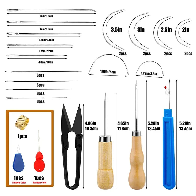 Leather Craftsmanship DIY Leather Sewing Kit Interior Decoration Repair Kit, Comes with Sewing Umbrella Scissors Tool Kit, Suita Zpaxo