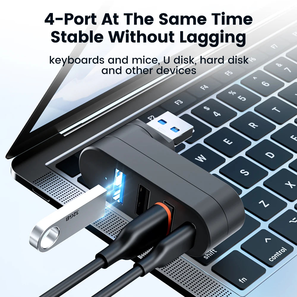 1 USB 3 0 Hub 180 Degree Rotation Port Multi C 2 Splitter Power Zpaxo